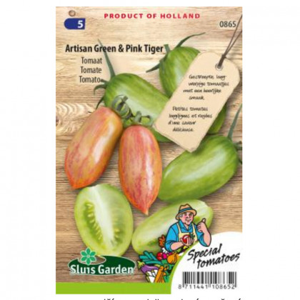 Artesian Green a Pink Tiger paradajka dvojfarebná kolíková 16 semien