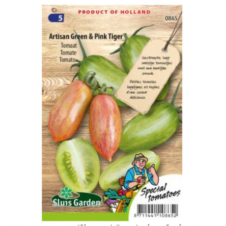  Artesian Green a Pink Tiger paradajka dvojfarebná kolíková 16 semien